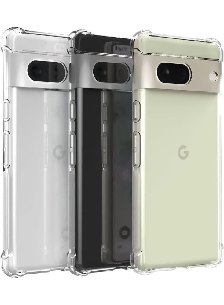 جراب متوافق مع Google Pixel 8A - غطاء شفاف من السيليكون (TPU) مقاوم للصدمات، مزود بحماية للكاميرا وزوايا معززة ضد الصدمات - شفاف - Image 5