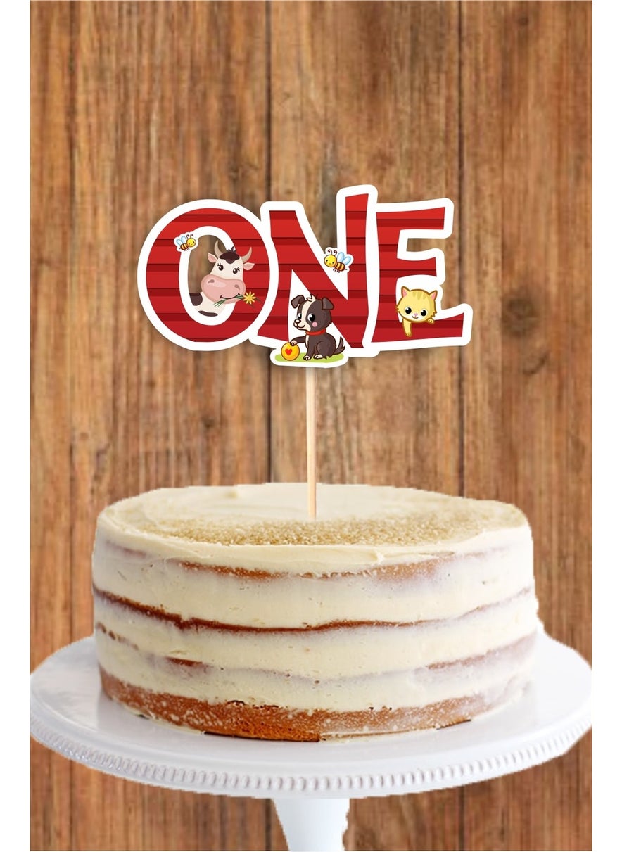 Neşeli Günlerim My Happy Days Farm Themed One Cake Decoration *thick Paper 