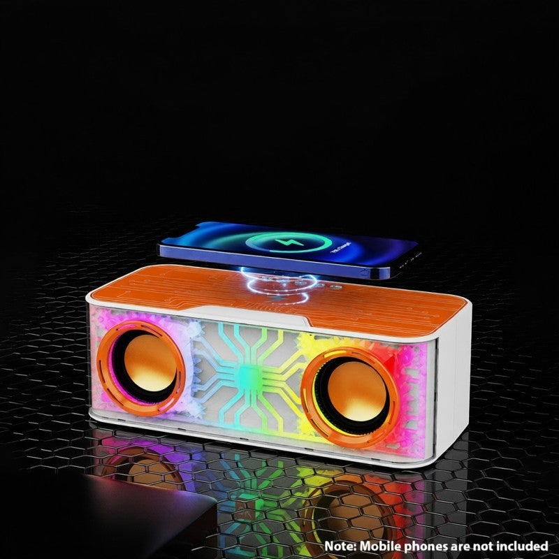 Karaoke Machine Transparent Mecha Design Speaker Portable BT Mic and Speaker Set with 2 Wireless Microphone LED Color Light Handheld Mic Karaoke Gifts for Birthday Party Outdoor Home KTV Set - Image 5