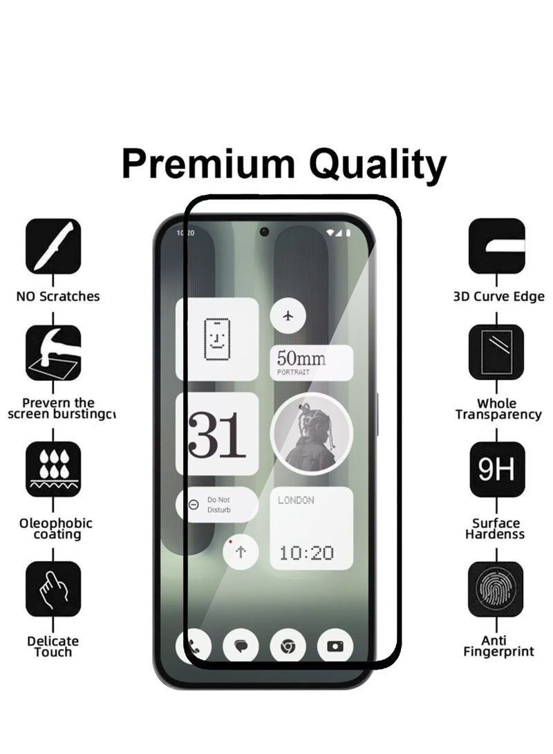 2 قطع من واقي شاشة Nothing Phone 2A Plus – واقي زجاجي مقسى من الحافة إلى الحافة، عالي الشفافية، لمسة دقيقة، حواف سلسة، تركيب سهل - Image 2