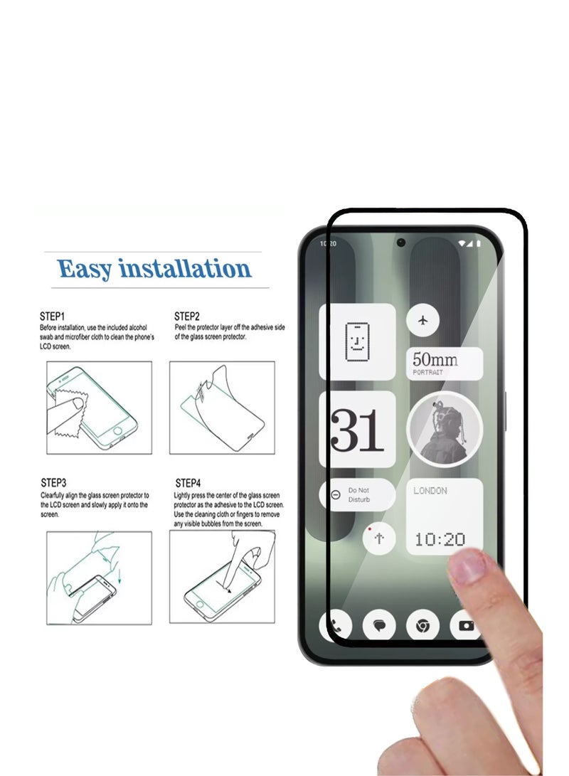2 قطع من واقي شاشة Nothing Phone 2A Plus – واقي زجاجي مقسى من الحافة إلى الحافة، عالي الشفافية، لمسة دقيقة، حواف سلسة، تركيب سهل - Image 4