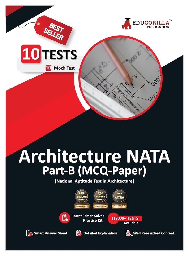 NATA 2024 : National Aptitude Test in Architecture (B. Arch) - 10 Full Length Mock Tests (Solved Objective Questions of Part B) with Free Access to Online Tests  - Image 1
