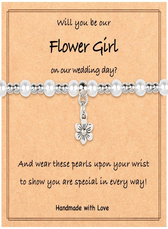 CXLDTE Flower Girl Gift, Will You be My Flower Girl Basket Proposal Bracelet for Bridesmaid Wedding Gifts - Image 1