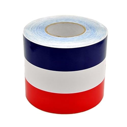 fangfei 6 inches Wide French Flag Stripe Decal Sticker for Car Exterior Cosmetic Hood FrontRear Bumpers Side Fenders - Image 1
