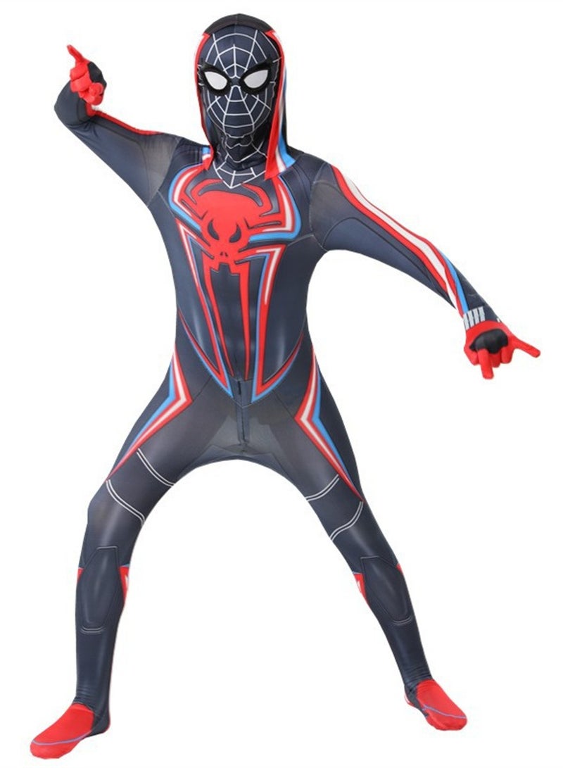 زي زي سبايدر مان الأسود بغطاء للرأس للبالغين والأطفال من Marvel Movie Cos مناسب للمسرح - Image 4