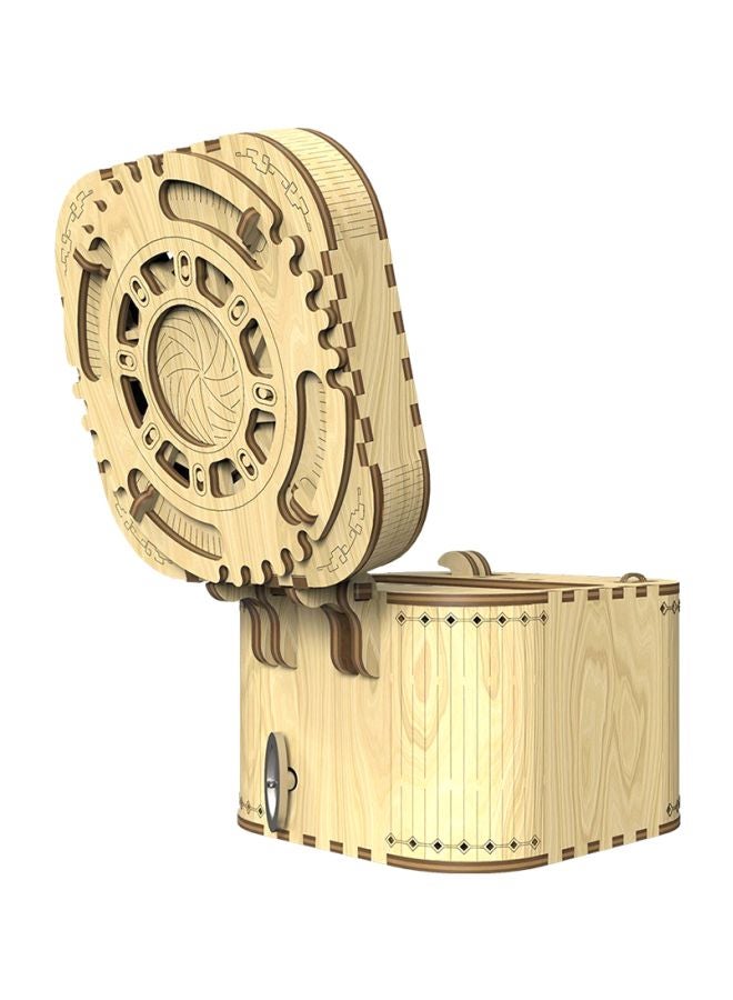 لعبة قطع التركيب بازل ثلاثية الأبعاد 3D بتصميم صندوق موسيقى خشبي 10x12x10سم - Image 2