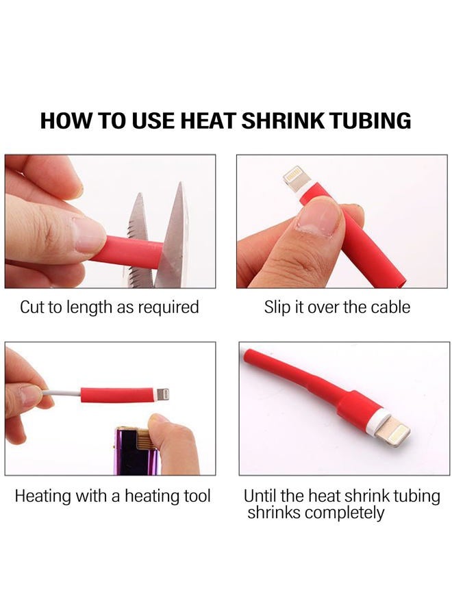 URBEST 530 Pcs 2:1 Heat Shrink Tubing Tube Sleeving Wrap Cable Wire 5 Color 8 Size - Image 3