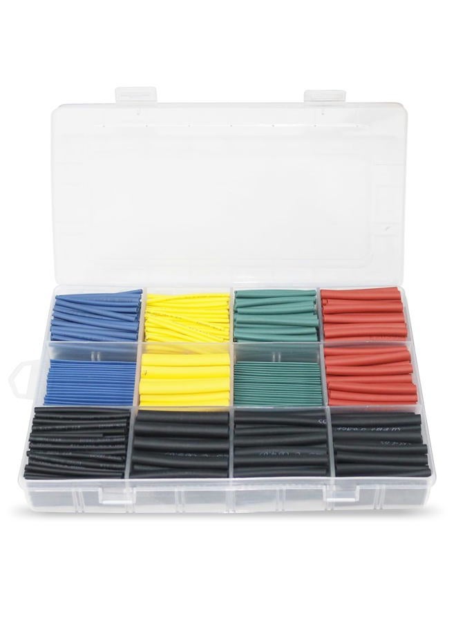 URBEST 530 Pcs 2:1 Heat Shrink Tubing Tube Sleeving Wrap Cable Wire 5 Color 8 Size - Image 1