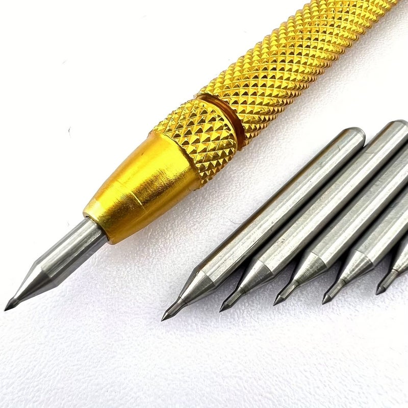 3pcs Set Silvery Alloy Steel Marker Pen with 2 Replacement Nibs for Marking Glass Tiles Jade and Labeling - Image 2