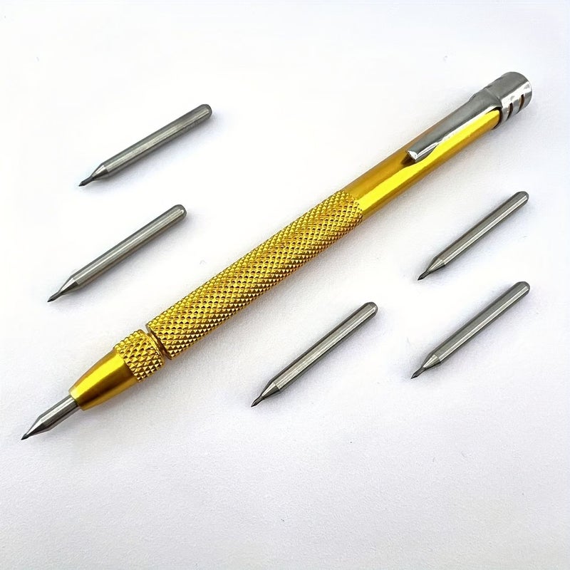 3pcs Set Silvery Alloy Steel Marker Pen with 2 Replacement Nibs for Marking Glass Tiles Jade and Labeling - Image 5