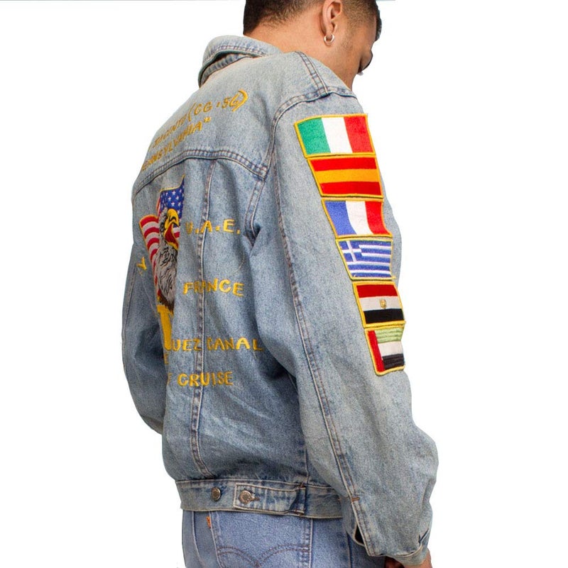Barbados Flag Applique Embroidered Sweing Patch Suitable for Jackets Bags TShirts Jeans Pants Outdoor Clothing Size 7cm x 5cm Imported from Malaysia 1 Piece  - Image 3