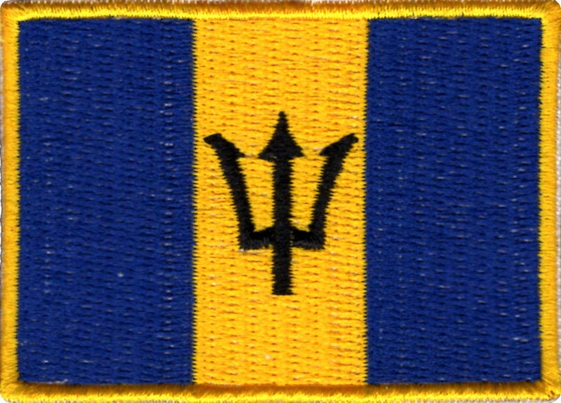 Barbados Flag Applique Embroidered Sweing Patch Suitable for Jackets Bags TShirts Jeans Pants Outdoor Clothing Size 7cm x 5cm Imported from Malaysia 1 Piece  - Image 1