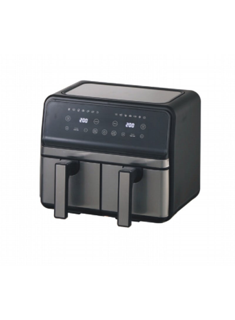 AiQi Dual-Basket Air Fryer 8L (4L+4L) with Smart Touchscreen, Zone Temp Control, Single/Dual Mode, 10 Presets, Auto Shut-Off, Oil Filter Rack, Non-Stick Coating, 1700W | Roast/Bake/Dehydrate/Reheat  - Image 1