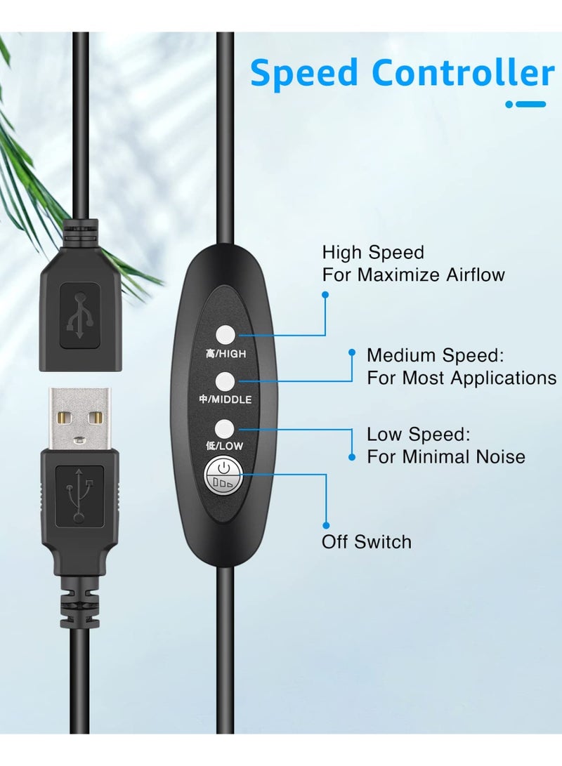 Quiet Dual 120mm USB Router Fan Cooler with 3-Speed Control for Routers, Modems, TV Boxes - Image 4