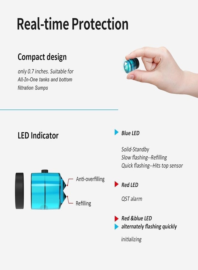 فزون نظام التعبئة التلقائية لأحواض السمك Fzone ATO مع مستشعر بصري مزدوج لكل من أحواض الشعاب المرجانية والأحواض العذبة (أزرق) - Image 4