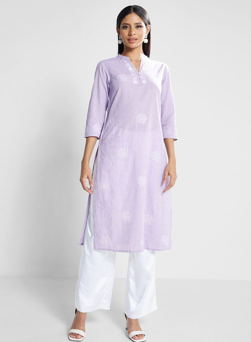 Fabindia V-Neck Printed Slim Fit  Kurti - Image 4