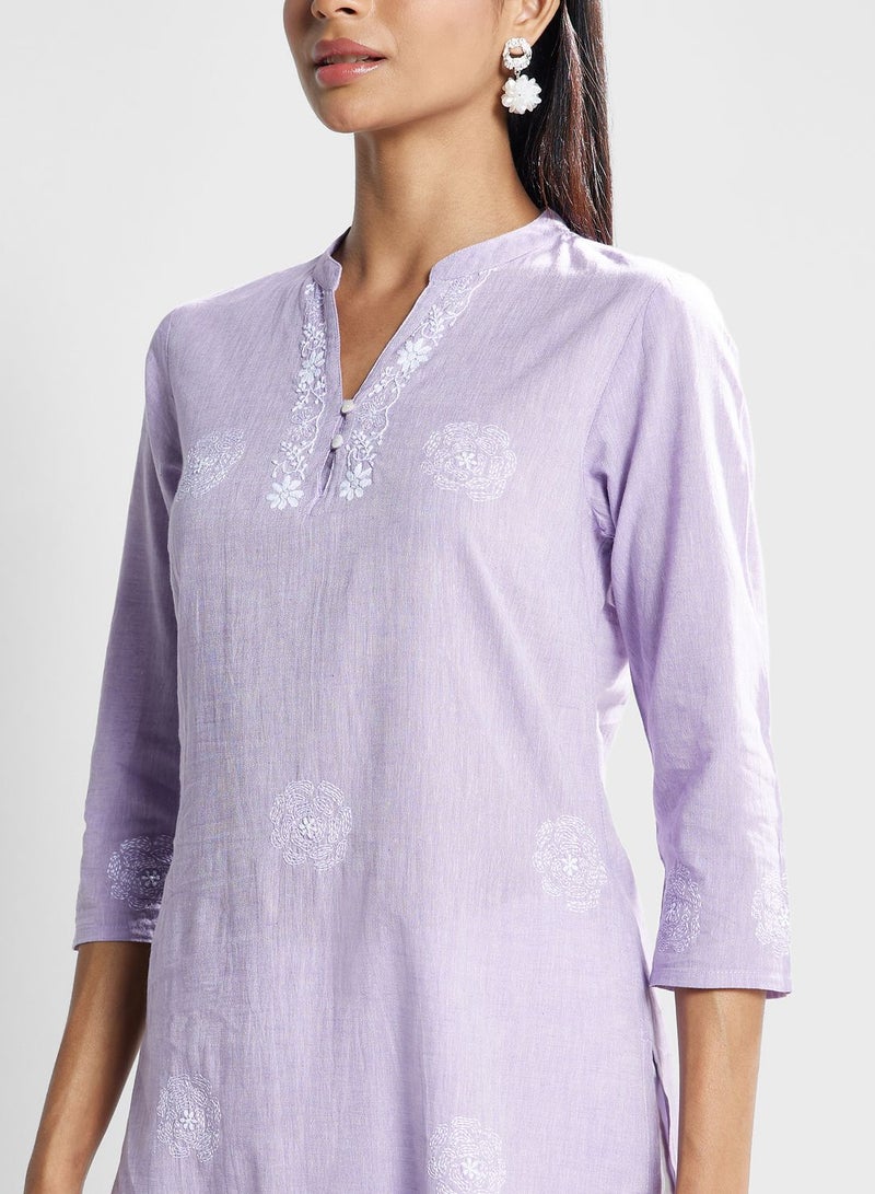 Fabindia V-Neck Printed Slim Fit  Kurti - Image 3