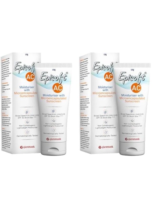 Episoft Ac Lightweight Moisturizer With Microencapsulated Spf 30 Sunscreen|Acne Safe|All Skin Types|Paraben & Fragrance Free|Dermatologist Prescribed|Suitable For Men & Women's|125Gm (pack of 2) - Image 1