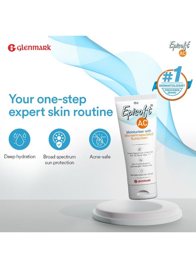 Episoft Ac Lightweight Moisturizer With Microencapsulated Spf 30 Sunscreen|Acne Safe|All Skin Types|Paraben & Fragrance Free|Dermatologist Prescribed|Suitable For Men & Women's|125Gm (pack of 2) - Image 2