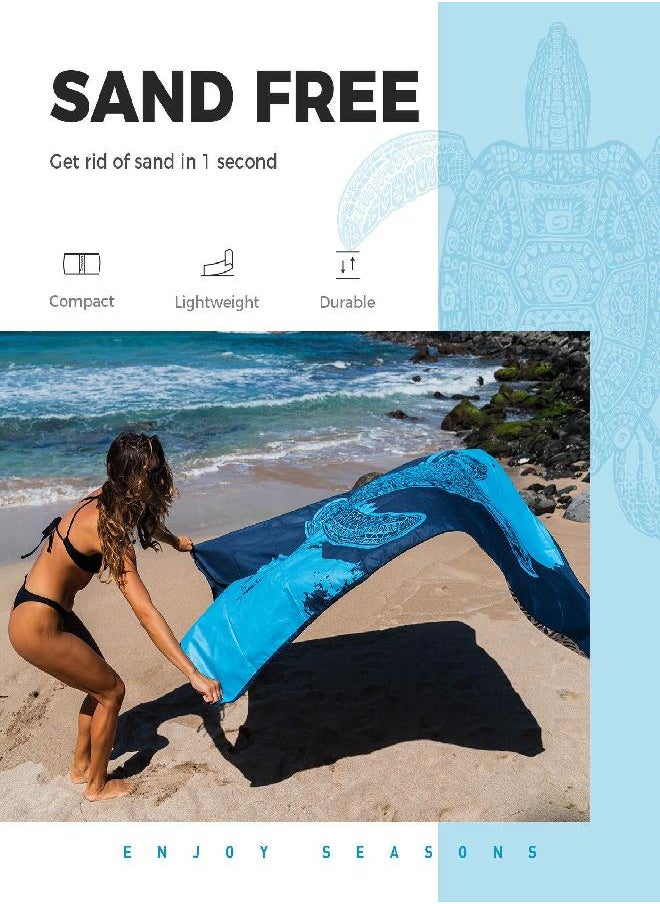 OCOOPA - OCOOPA Diveblues Beach Towel Microfiber - Oversized Travel Towels - Lightweight Compact Beach Accessories - for Swimming, Camping, Holiday - Super Absorbent, Quick Dry - Image 1