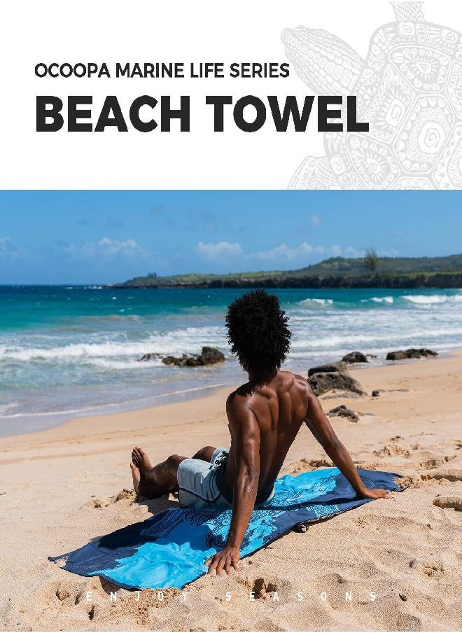 OCOOPA - OCOOPA Diveblues Beach Towel Microfiber - Oversized Travel Towels - Lightweight Compact Beach Accessories - for Swimming, Camping, Holiday - Super Absorbent, Quick Dry - Image 1
