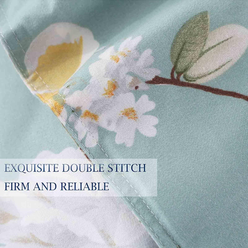 نانكو Nanko Teal Floral Cover Cover Cover Size 3pc Turquoise Aqua Farmhouse Flowers Pottor Botanical Pattern Printed Cover Cover Cover Cover Set Loft and Lightweight Cover for Women 104 × 90 بوصة - Image 3