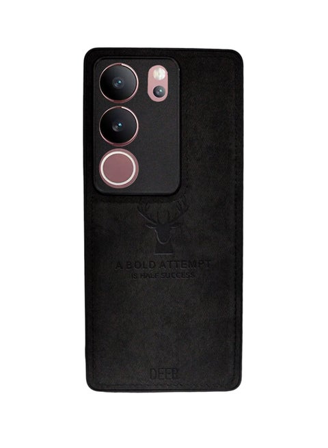 Digital Luxury Soft Texture Patterned Dirt-Resistant Anti-Shock Anti-Fingerprint Full Body TPU Case for Vivo V29 (Black)
