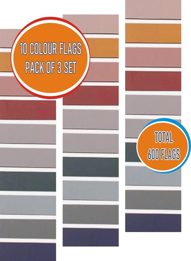 إمبرينت أعلام لاصقة من إمبرينت | ألوان موراندي ناعمة مقاومة للماء | عبوة من 3 قطع | 600 علامة لاصقة | درجات اللون البني - Image 2