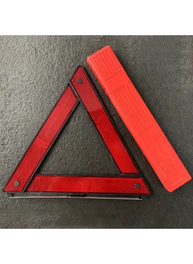 1 قطعة مثلث تحذيري عاكس للطوارئ، لافتة خطر على الطريق، حامل ثلاثي قابل للطي محمول - Image 1