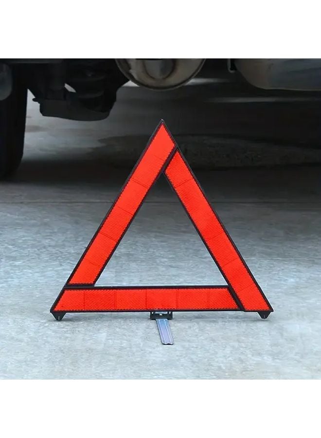 1 قطعة مثلث تحذيري عاكس للطوارئ، لافتة خطر على الطريق، حامل ثلاثي قابل للطي محمول - Image 4