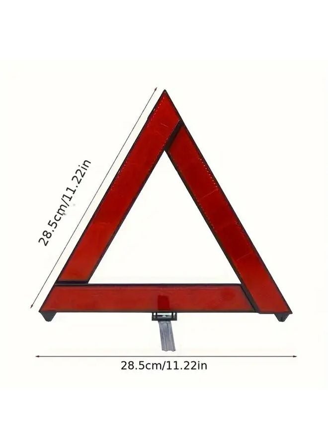 1 قطعة مثلث تحذيري عاكس للطوارئ، لافتة خطر على الطريق، حامل ثلاثي قابل للطي محمول - Image 3