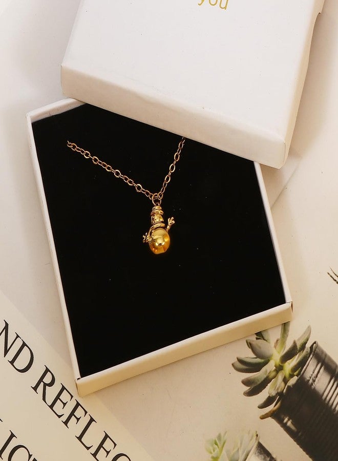 MANZHEN Holiday Charm Collection Gold Plated Christmas Necklace Set with Santa Claus and Snowman, Winter Festive Jewelry Birthday Christmas Thanksgiving Gifts (Snowman) - Image 4