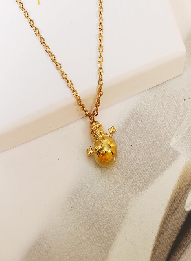 MANZHEN Holiday Charm Collection Gold Plated Christmas Necklace Set with Santa Claus and Snowman, Winter Festive Jewelry Birthday Christmas Thanksgiving Gifts (Snowman) - Image 2