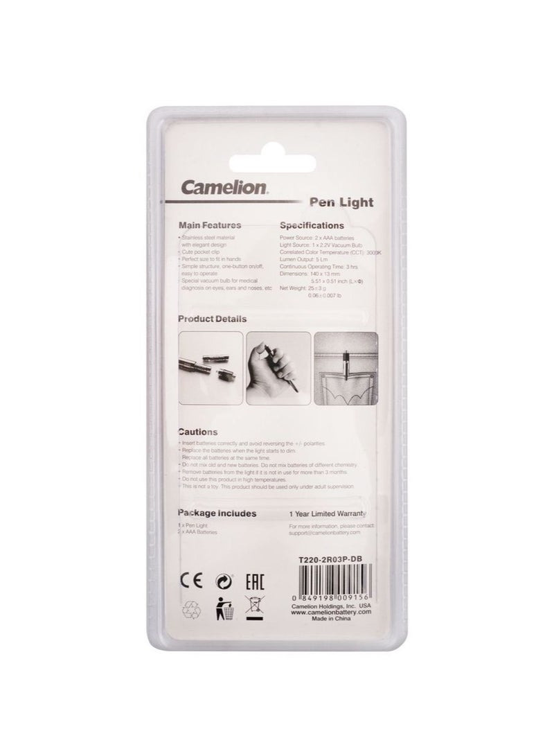 Camelion Camelion Doctor Pen Light T220-2R03P-DB AAx2 - Image 3