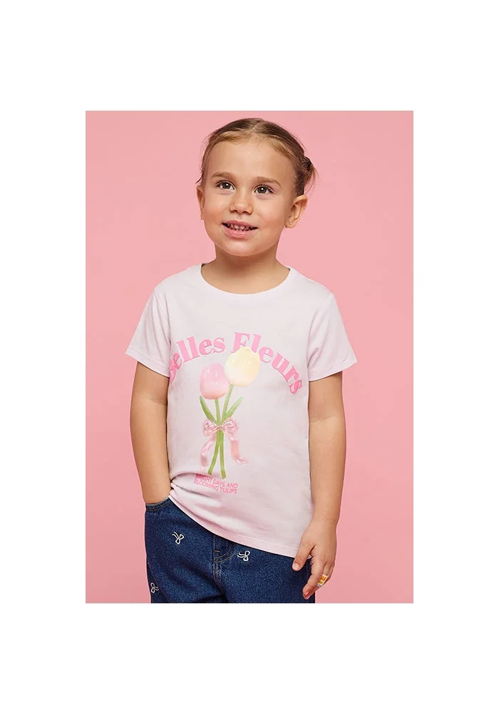 R&b Printed T-Shirt with Crew Neck and Short Sleeves