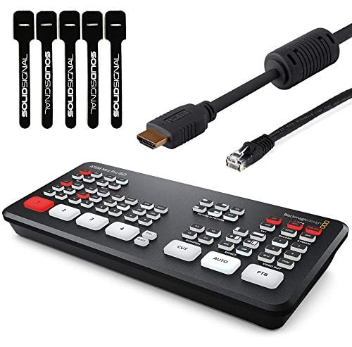 Blackmagic Design ATEM Mini Pro ISO HDMI Live Stream Switcher Bundle with 6’ HDMI Cable, 7’ Cat5e Cable, and 5-Pack of SolidSignal Cable Ties (SWATEMMINIBPRISO) - Image 2