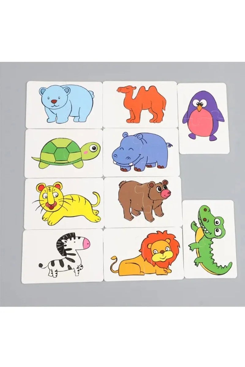 erorex Animal 32 Pcs Enlightenment Card Matching Puzzle Early Education Cartoon Pattern Cognitive Boys and - Image 5