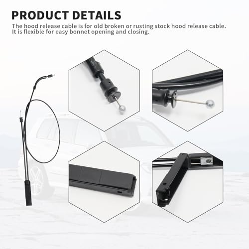 Bomunik 2048800859 Replacement for Front Hood Latch Release Cable With Mercedes-Benz 2007-2015 For Mercedes-Benz W204 X204 C260 C200 C280 C300 C63 AMG C180 GLK300 Ref. Replacement # 2048800059 - Image 4