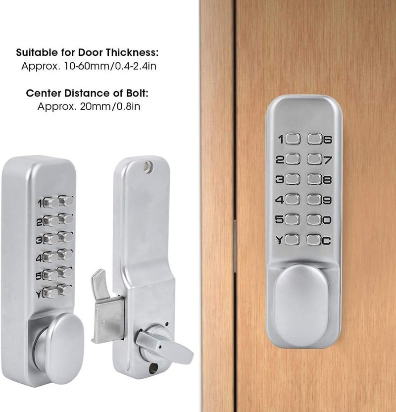 كلاراكو مجموعة قفل باب ميكانيكي رقمي 1-11، قفل باب من سبائك الزنك منزلق بكلمة مرور، قفل باب بدون مفتاح للمنزل والمكتب (يحتاج إلى إطار باب إذا تم تركيبه على باب زجاجي) - Image 5