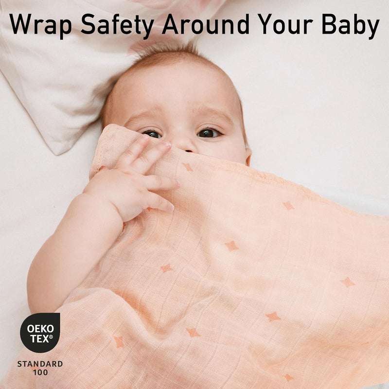 3 Pack Muslin Swaddle Blankets - Soft and Breathable Infant Receiving Blankets - Image 2