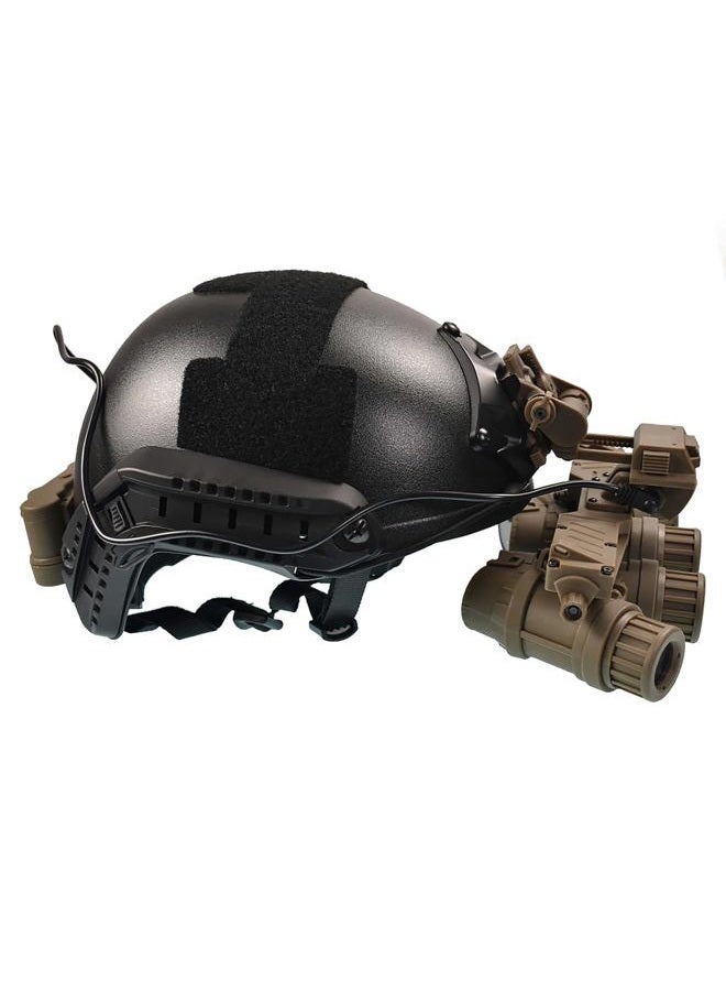 Hdlsina Airsoft Tactical Cosplay GPNVG18 Binoculars Night Vision Goggles Model No Function,L4G24 Night Vision Helmet Mount for PVS15/PVS18/GPNVG18 Fit for Tactical Decoration and Props (KHAKI) - Image 3