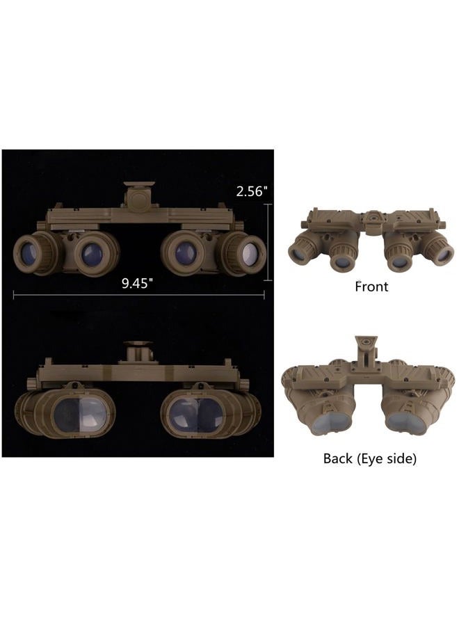 Hdlsina Airsoft Tactical Cosplay GPNVG18 Binoculars Night Vision Goggles Model No Function,L4G24 Night Vision Helmet Mount for PVS15/PVS18/GPNVG18 Fit for Tactical Decoration and Props (KHAKI) - Image 4