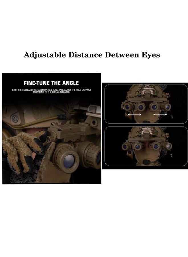Hdlsina Airsoft Tactical Cosplay GPNVG18 Binoculars Night Vision Goggles Model No Function,L4G24 Night Vision Helmet Mount for PVS15/PVS18/GPNVG18 Fit for Tactical Decoration and Props (KHAKI) - Image 5