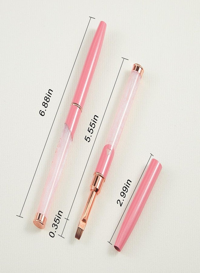 SILPECWEE Acrylic Nail Brush, Flat Nail Extension Brushes Builder Gel Nails Design Tools Pen Acrylic Powder Nail Art Brush Professional Manicure Pedicure - Image 5