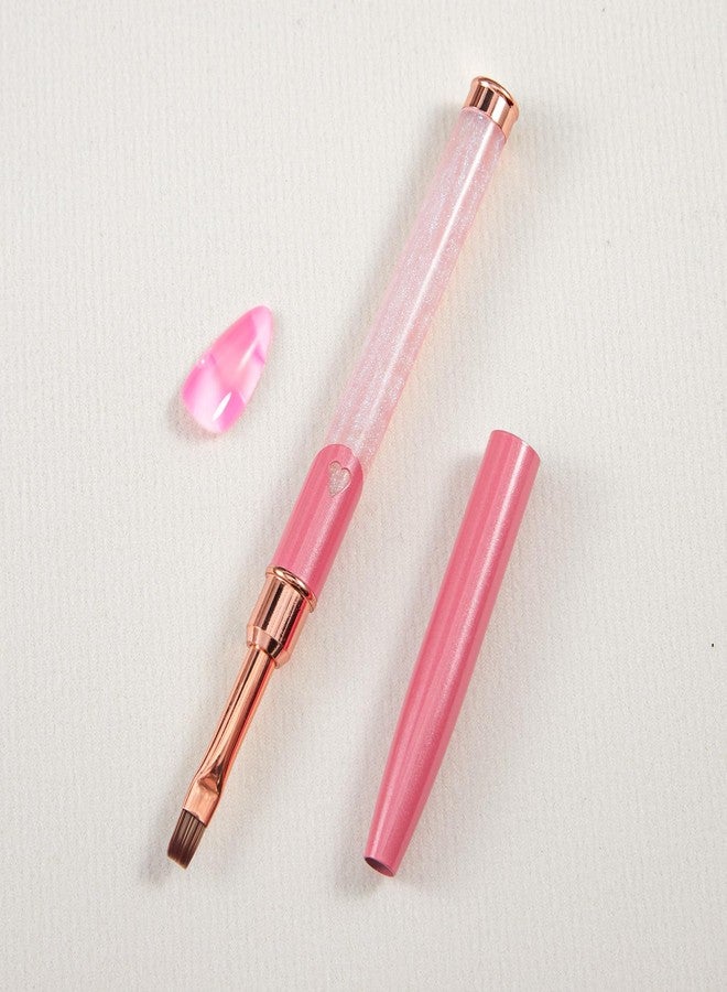 SILPECWEE Acrylic Nail Brush, Flat Nail Extension Brushes Builder Gel Nails Design Tools Pen Acrylic Powder Nail Art Brush Professional Manicure Pedicure - Image 2