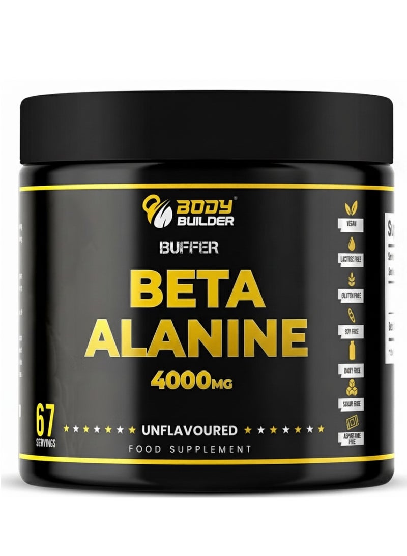 Body Builder Beta Alanine, Unflavored, 270 gm, Boosts Endurance, Reduces Muscle Fatigue