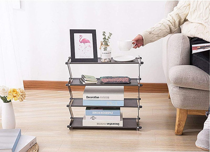 shopper 52.com shopper 52com 4 Layer Z Type Lightweight Sleek Space Saving Shoe Organizer Rack for Home and OfficePlastic Multicolour - Image 3