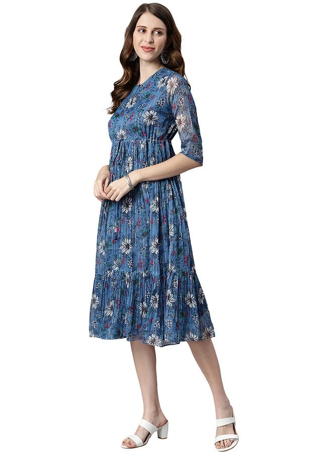 Janasya Women's Blue Poly Georgette Floral Printed Flared Western Dress(J0341-DR-J-M) - pzsku/Z44C3BB882B79223487A4Z/45/_/1738305677/99c44255-a944-43c0-8314-b670b10aab32