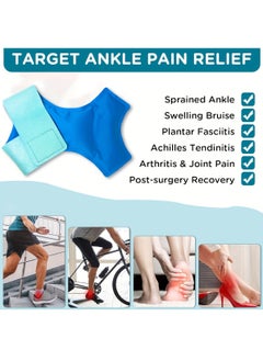 Ru syanl Ankle Ice Pack Wrap for Swelling, Plantar Fasciitis, Foot Pain Relief, Gel Cold Packs for Injuries Reusable, Hot Cold Compress Therapy for Achilles Tendinitis, Sprained Ankles  - Image 3