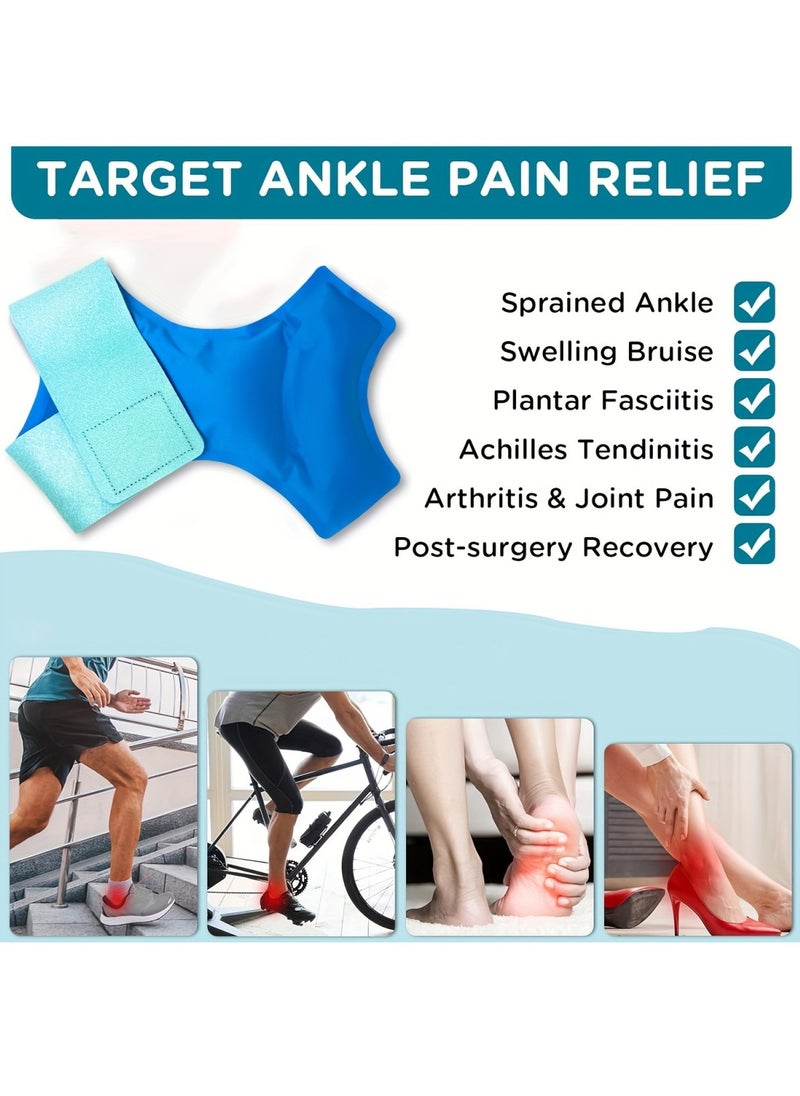 Ru syanl Ankle Ice Pack Wrap for Swelling, Plantar Fasciitis, Foot Pain Relief, Gel Cold Packs for Injuries Reusable, Hot Cold Compress Therapy for Achilles Tendinitis, Sprained Ankles  - Image 3